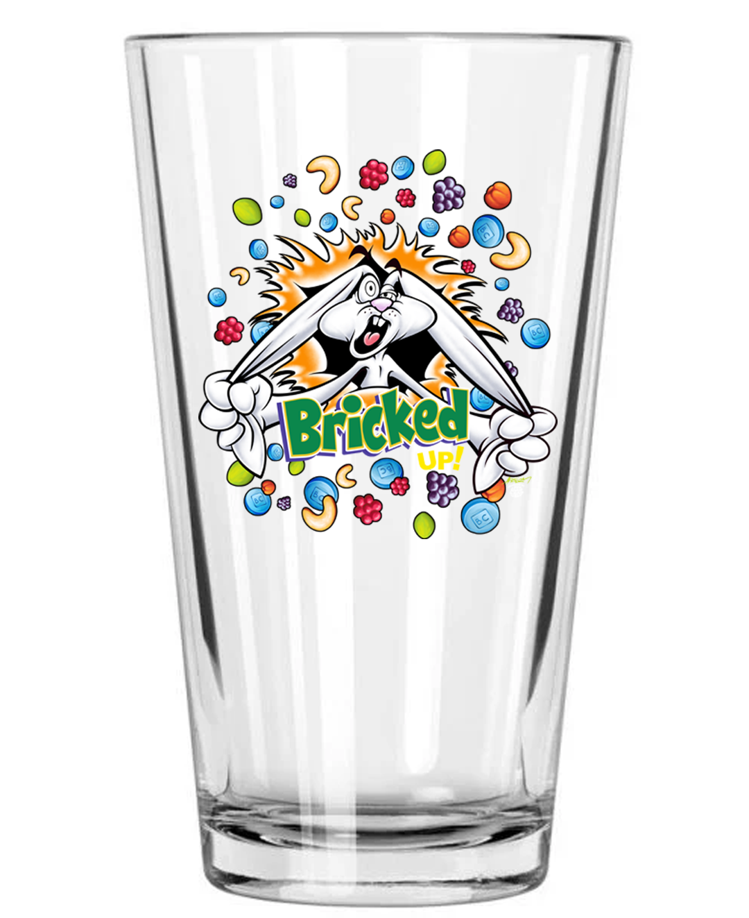 Bricked Up! 16 oz. Drinking Glass