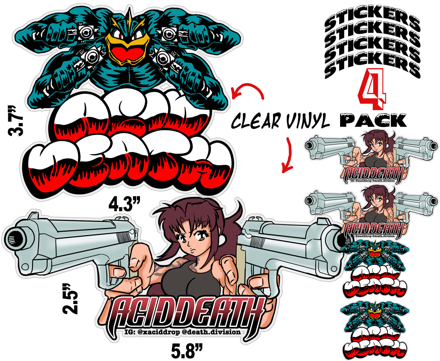AcidDeath Spin Da Block Sticker Pack
