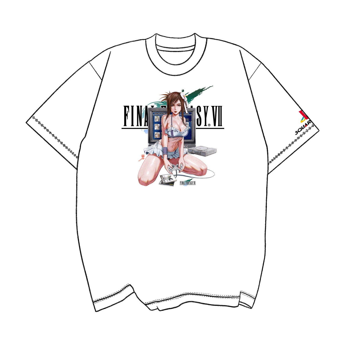 PS1 Retro Queen Tifa Pinup Tee