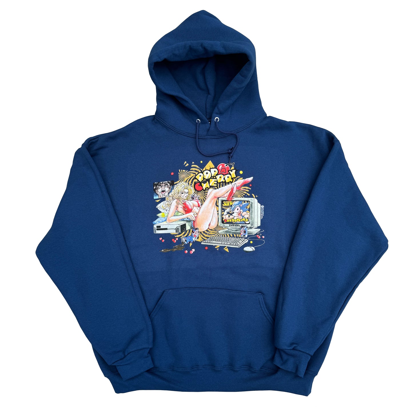 Pop A Cherry Jerzees Navy Hoodie