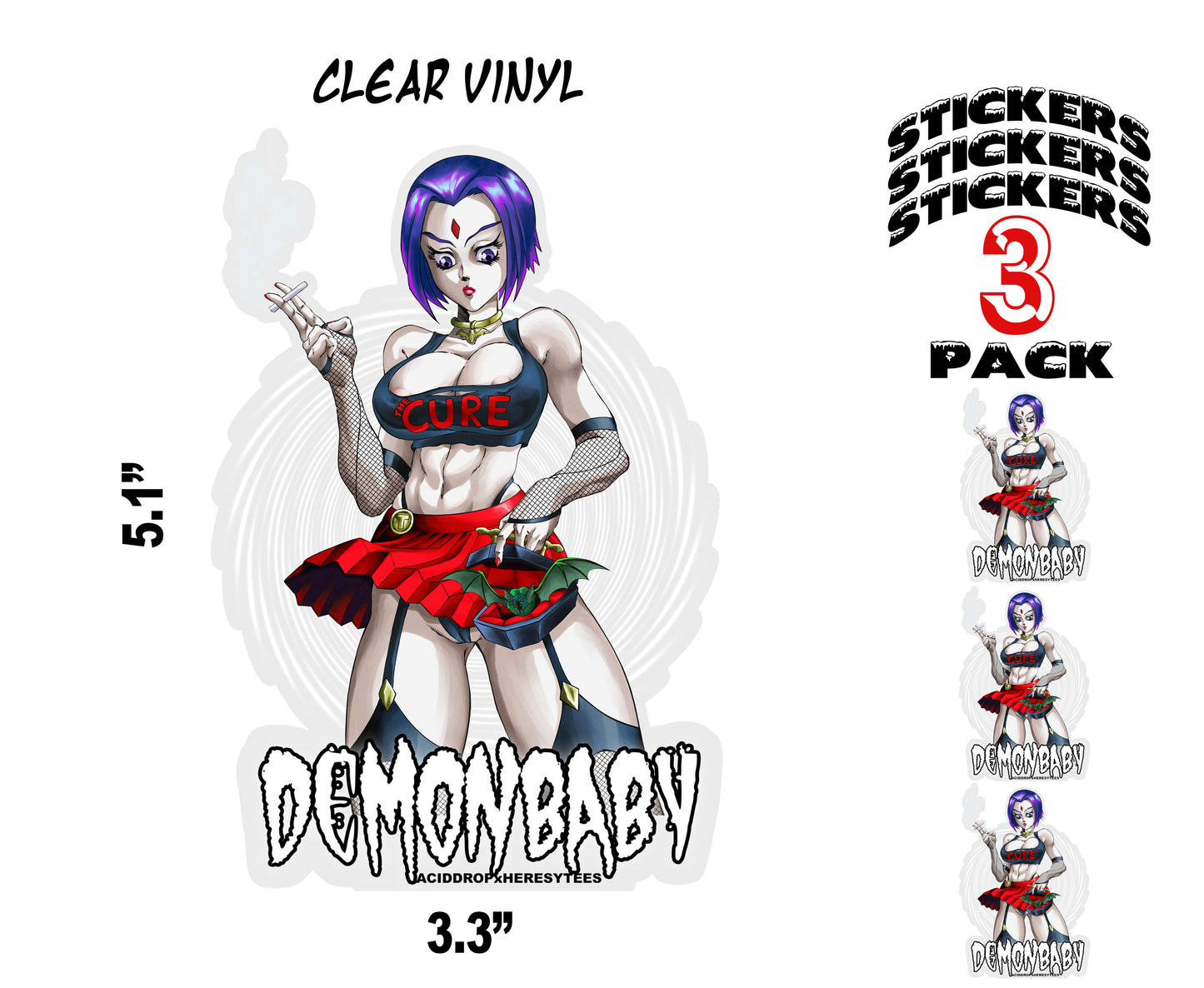 Raven Demon Baby Sticker Pack