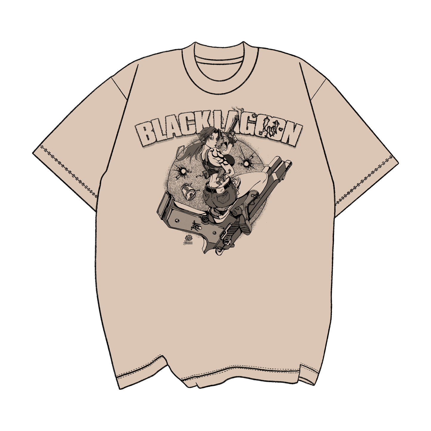Manga Panel Revy Sword Cutlass PinUp Tee