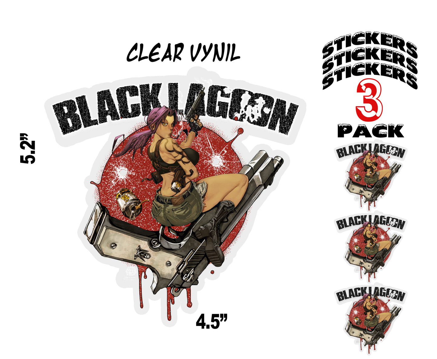 Revy Sword Cutlass PinUp Sticker Pack