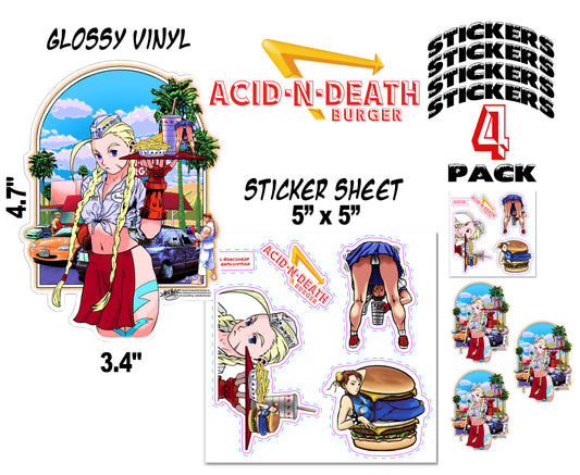 AcidNDeath Burger Sticker Pack