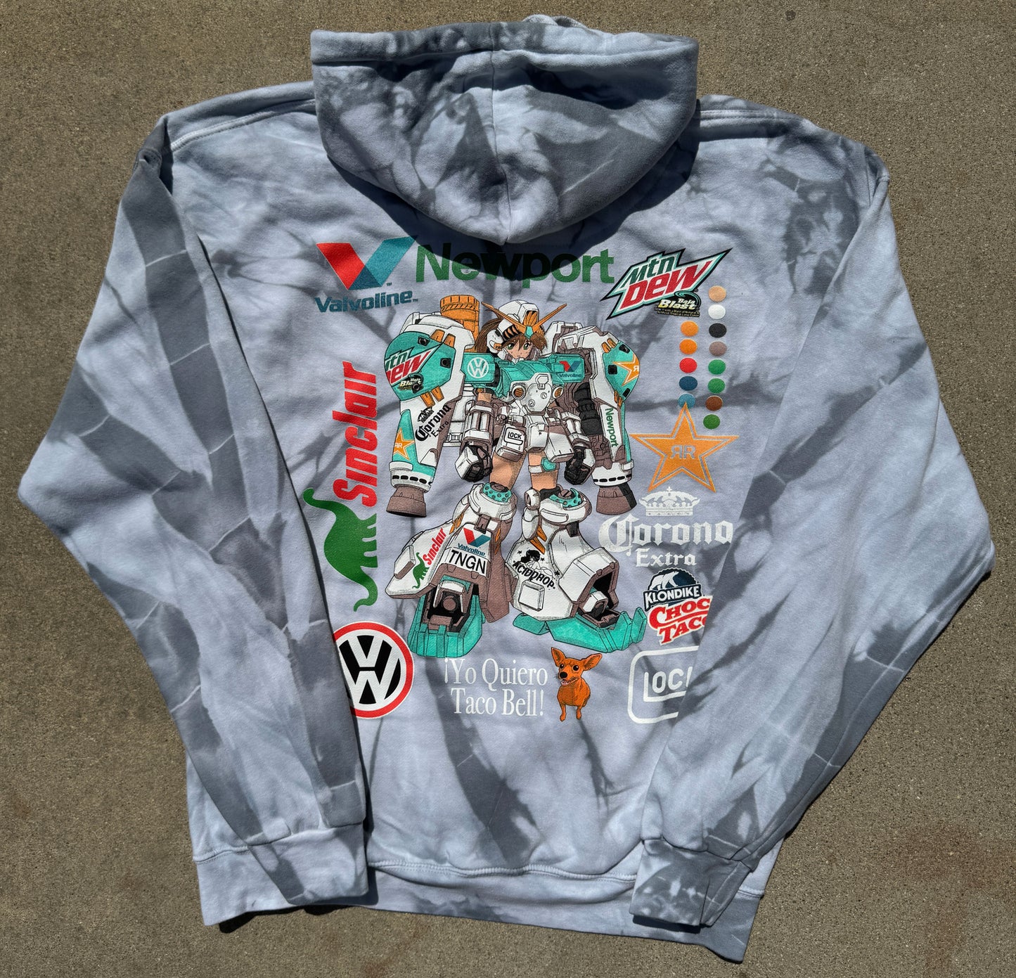 BajaBlst-02 Silver Dye Hoodie 1 of 2