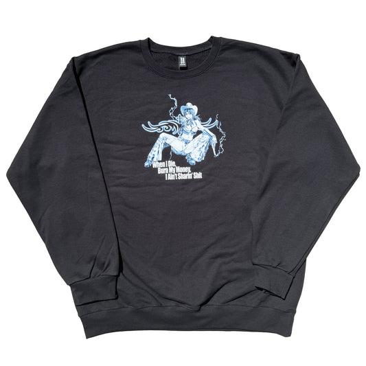 Burn My Money on Black Hammer Max Crewneck