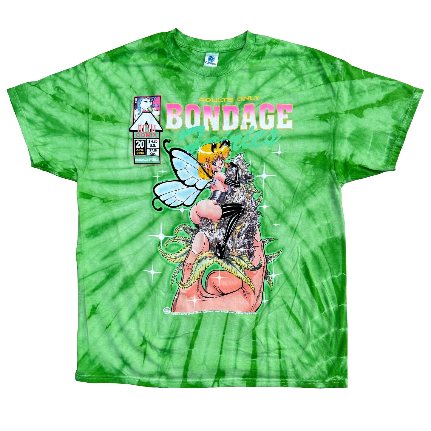 Bongdage Fairies GDP Dreams Lime Tie Dye Tee 1 of 1