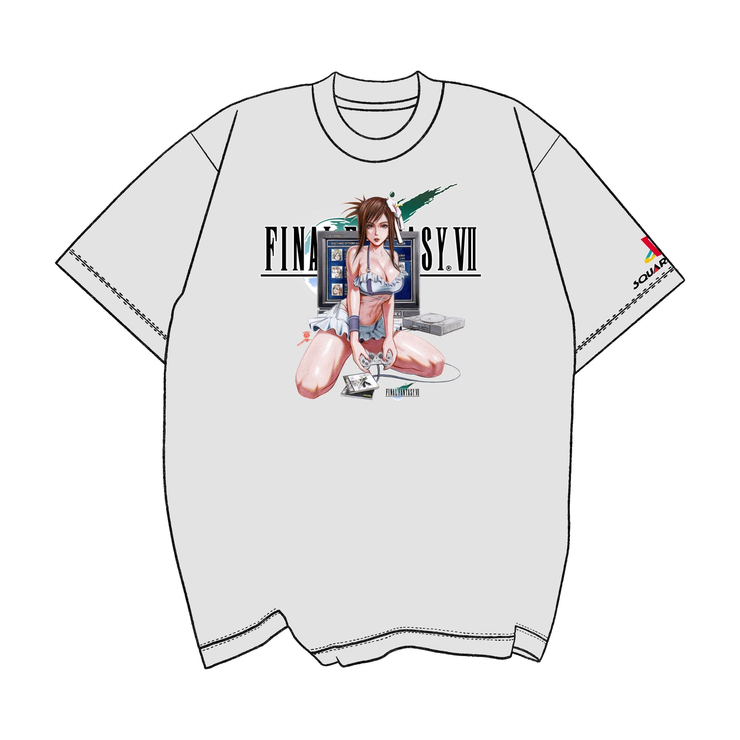PS1 Retro Queen Tifa Pinup Tee