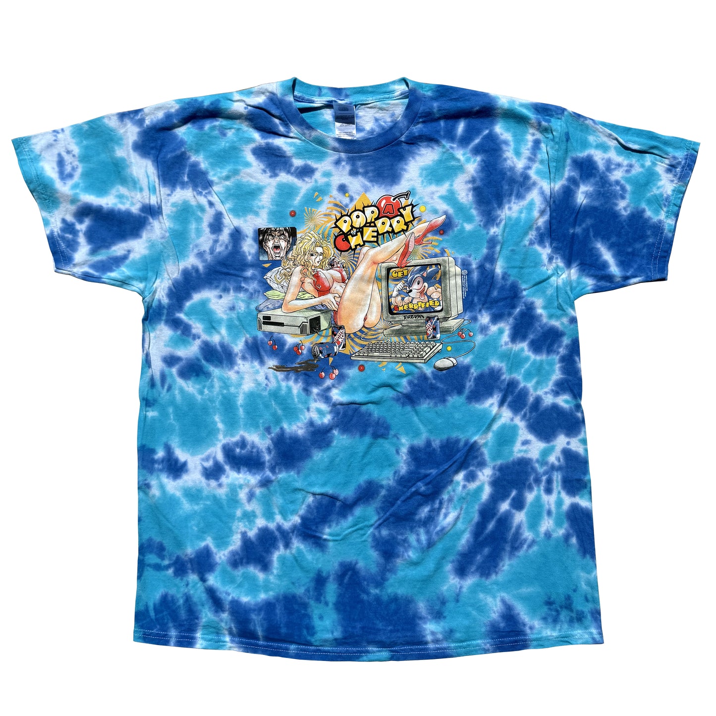 Pop A Cherry 93' Multi Blue Tie Dye Tee 1 of 1
