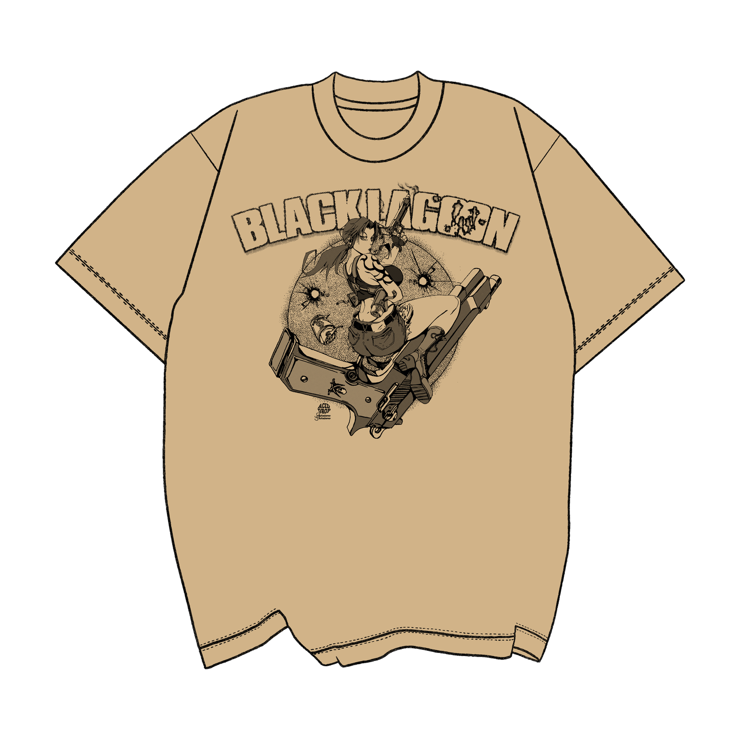 Manga Panel Revy Sword Cutlass PinUp Tee
