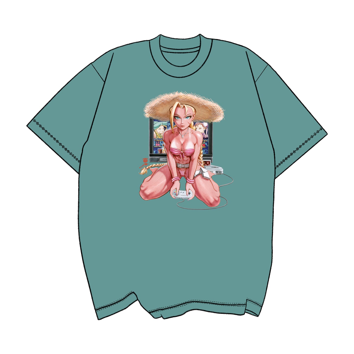 SNES Retro Queen Cammy Pinup Tee