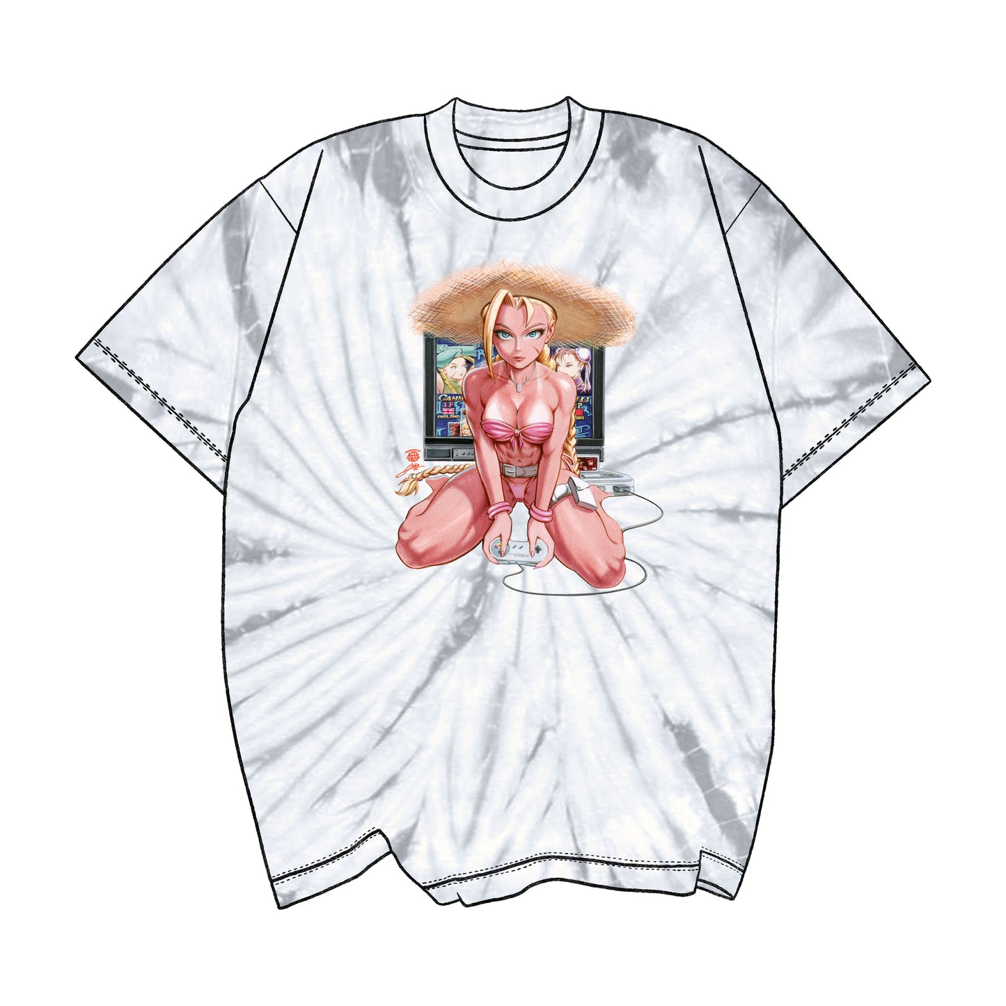 SNES Retro Queen Cammy Pinup Tee